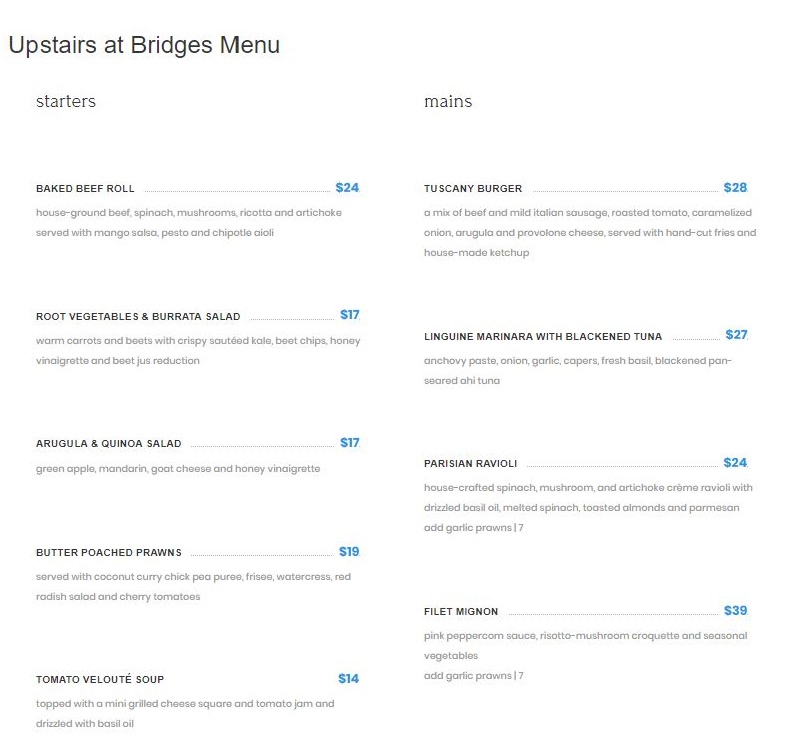 Bridges-upstairs-menu
