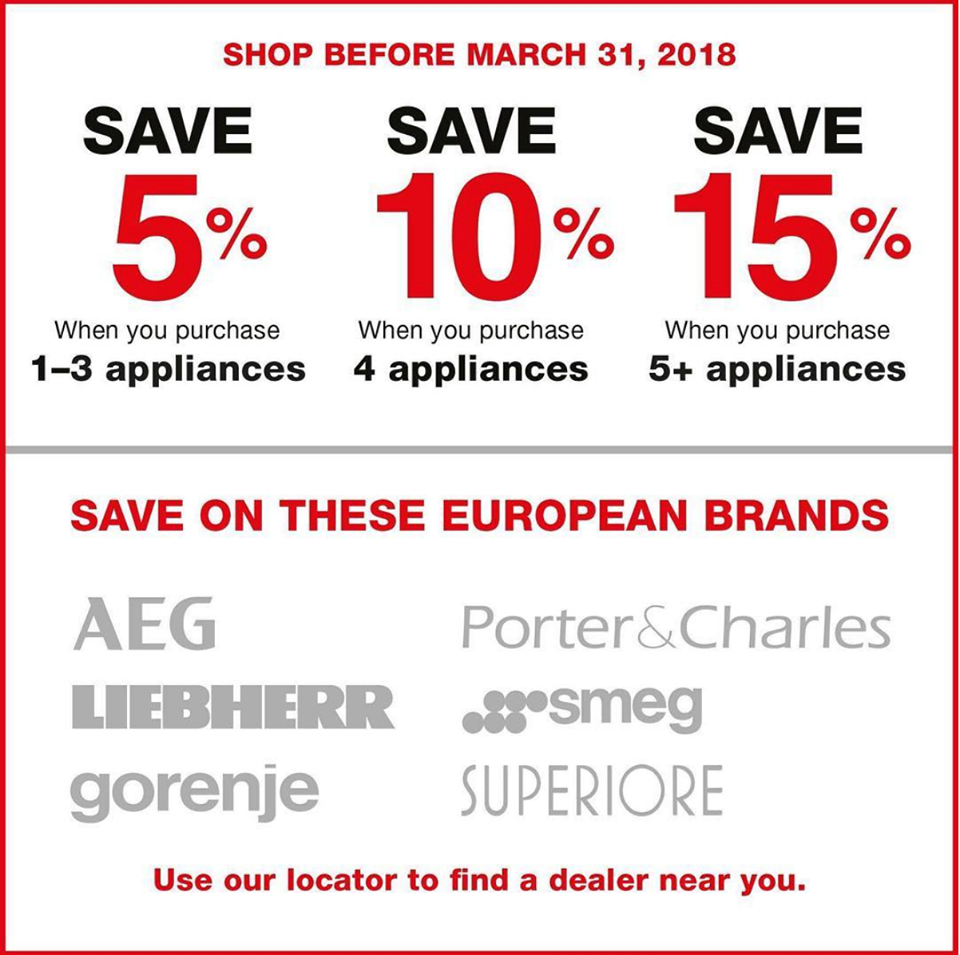 Euro-line-appliance-sale